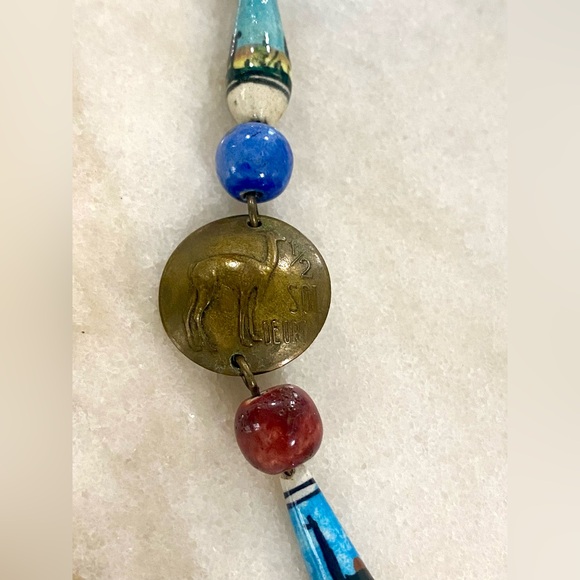 Vintage Un So De Oro Peru Llama Coin Necklace - Picture 6 of 13